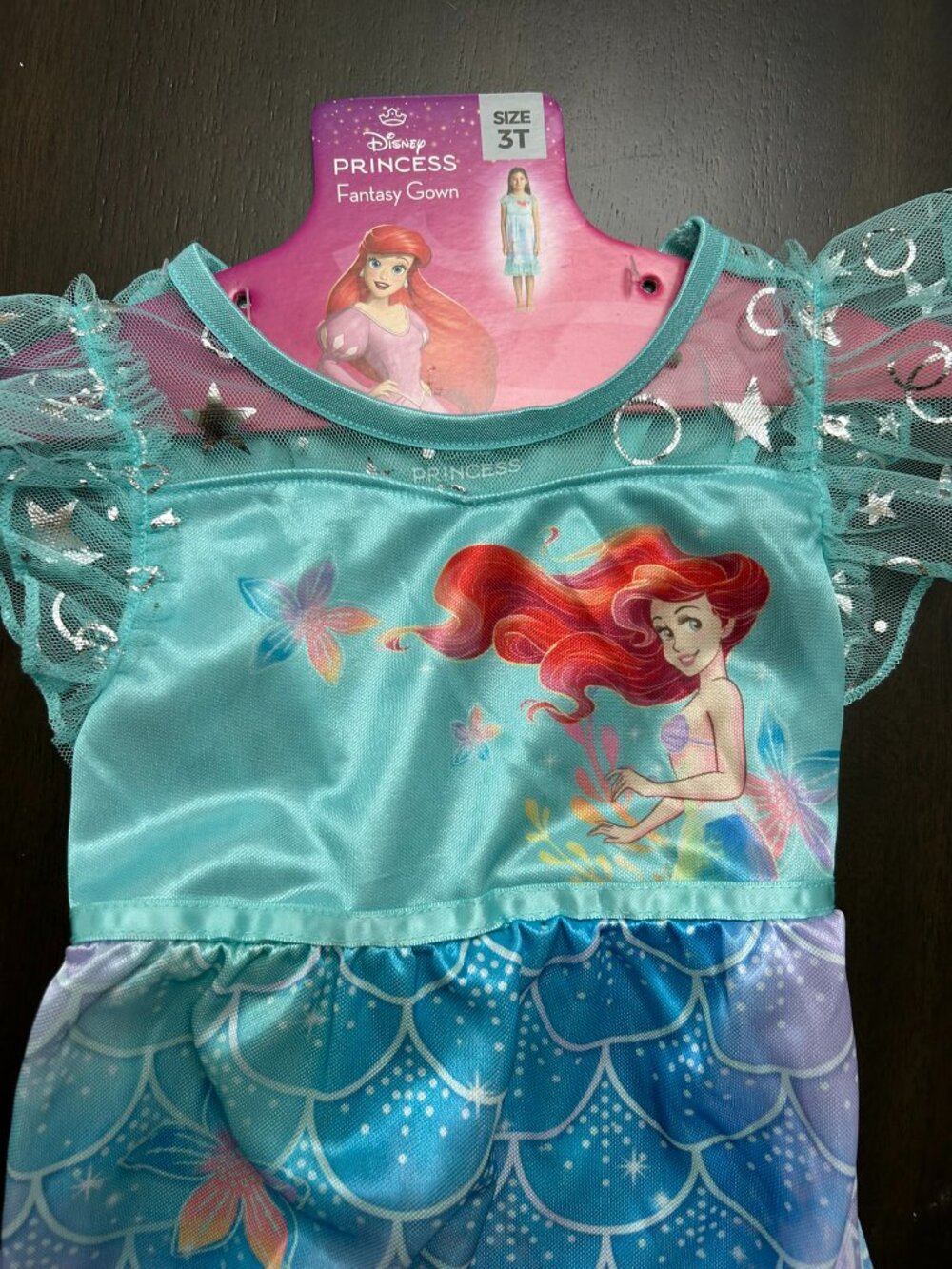 Disney Princess Girls Size 3T The Little Mermaid Ariel Fantasy Nightgown Dress - Picture 3 of 5